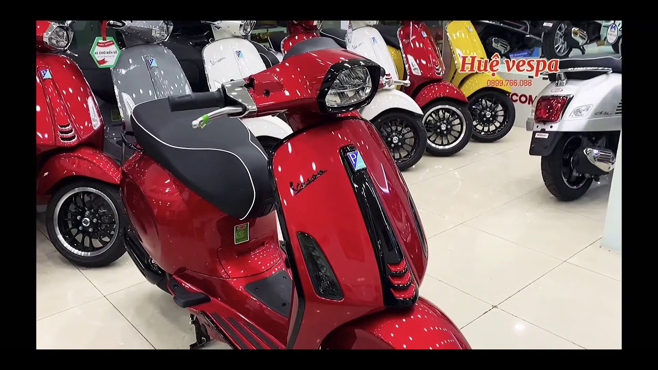 VESPA SPRINT ĐỎ CHERRY  SƠN XE HOÀNG PHÚC