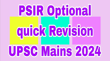 PSIR crash course 2024 | UPSC Mains Answer Writing | lecture :- 01| Quick Revision