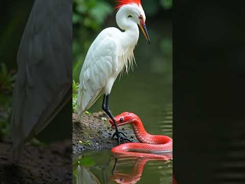 OMG😱 A snake attack a poor heron bird #birds #wildlife #wildlifephotoghraphy #nature #shirts #pets