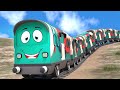 The big man knocked down the train   lego funny cartoon  choo choo train kidss