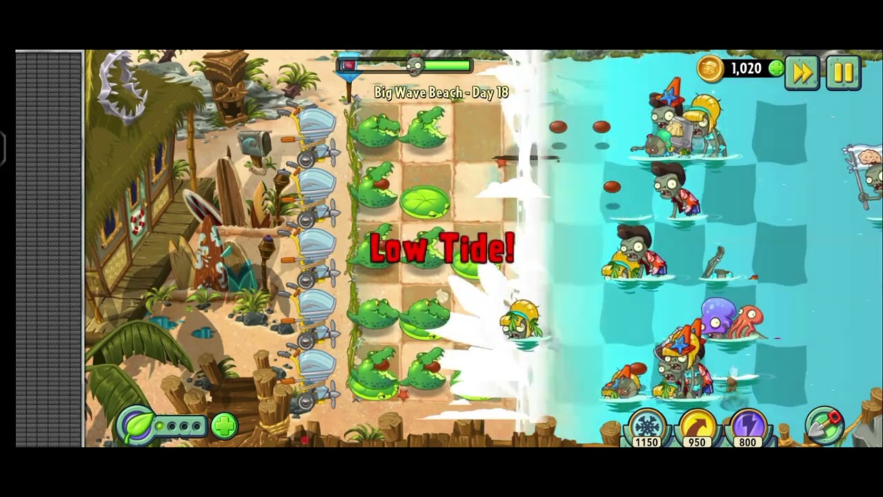 PLANTS VS ZOMBIES 2 BIG WAVE BEACH DAY 18 