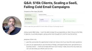 Q&amp;A: $16k clients, scaling a SaaS, failing cold email campaigns