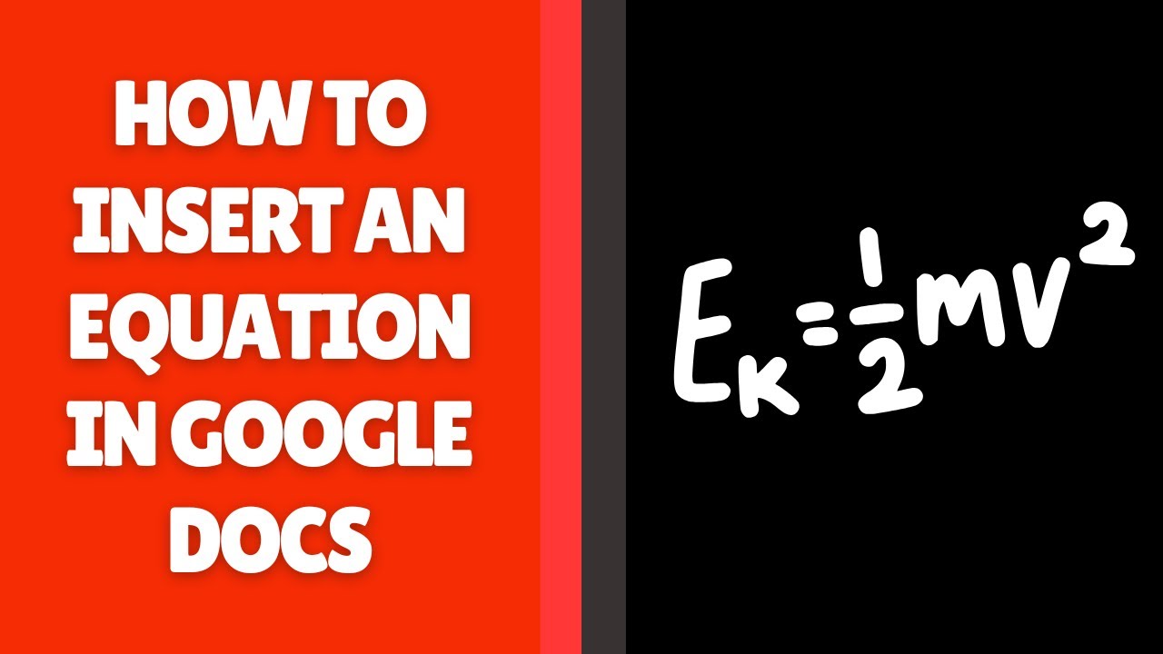 How to Insert an Equation in Google Docs - YouTube