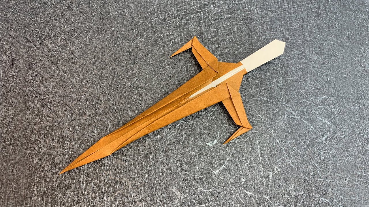 How to make an origami sword (Nakano Kay) - 剣折り紙 - YouTube