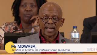 IOE Vice-President speaks on the ILO DG's Report in the Plenary of the  2019 ILC