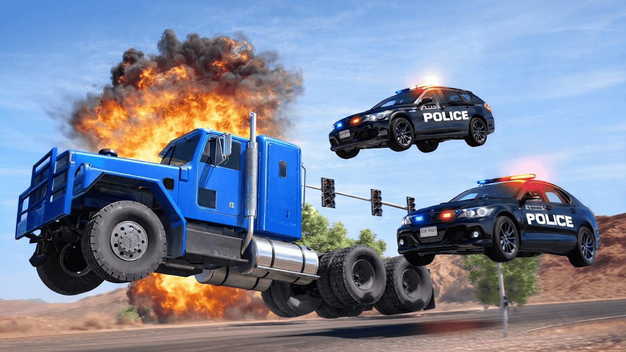 Epic Police Chases & Crashes #8 - BeamNG drive | Sevenshift