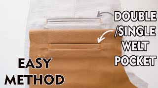 Easy Method To Sew Double Single Welt Pocket If You Have Trouble With Traditional Way