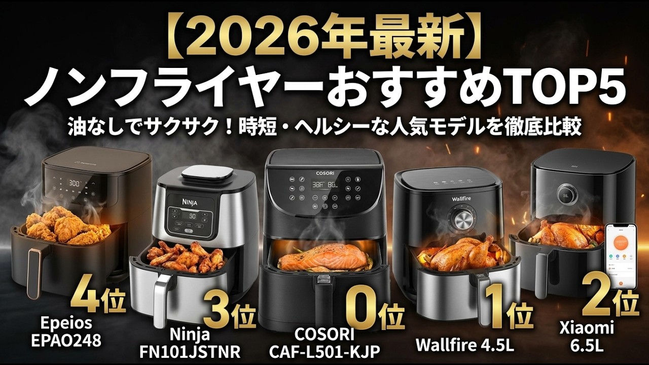 今話題^_^ノンフライヤー 2026年最新】ノンフライヤーおすすめTOP5｜油なしでサクサク！時短