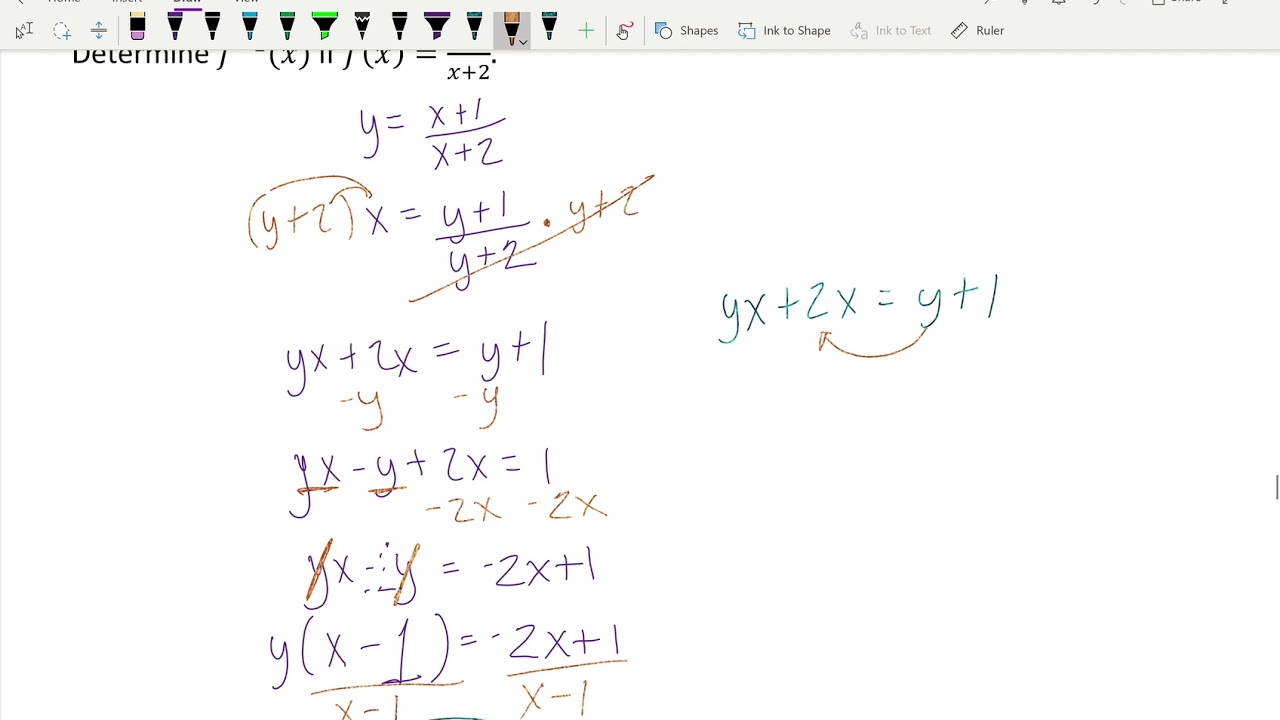 Inverse of Rational Expression - YouTube