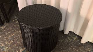 Christopher Knight Black Wicker Side Table