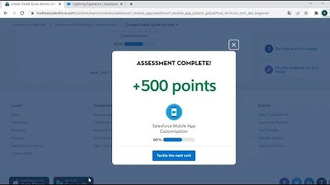 Salesforce Mobile App Customization || Create Global Quick Actions (part 1), #salesforce #trailhead