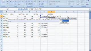 Formula of Sum, Percentage, If Function, Merge & Center MS Excel 2007 Tutorial in Hindi screenshot 1