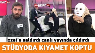 Meryem yayına geldi stüdyoda kıyamet koptu! Önce İzzet'e saldırdı ardından konukları azarladı