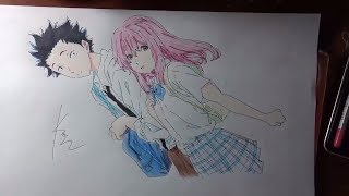 Speed Draw - Ishida And Nishimiya - Koe No Katachi - Dáng Hình Thanh Âm By Taekhanh