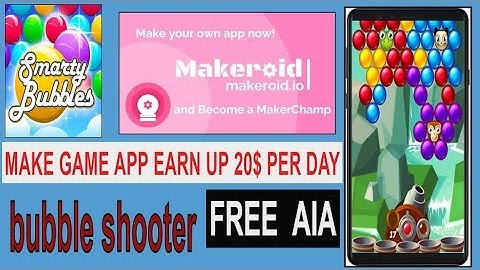 How to create a game like bubble shooter in makeroid and Earning Booster |aia file free