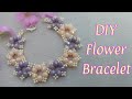 How to make Elegant Beaded Flower Bracelet/ DIY Jewellery making Tutorial 🌺 دستبند دستساز به شکل گل