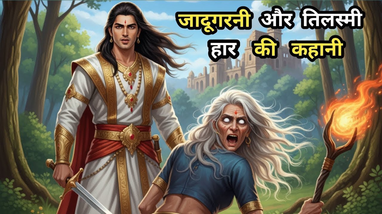 जादूगरनी और तिलस्मी हार की कहानी  राजकुमार और जादूगरनी  की अद्भुत कहानी #kahani #hinditales#viral