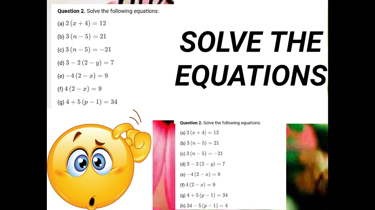 Solve The Equations Youtube