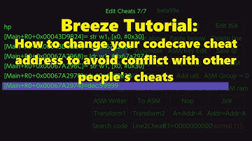 Breeze Tutorial: How to change your codecave cheat address to avoid conflict