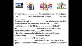 RELATIVES: LISTENING Part 3 - Fill in the gaps