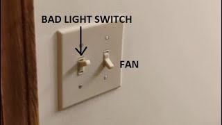 Replace a light switch with bathroom fan switch next to it