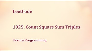 LeetCode 1925. Count Square Sum Triples
