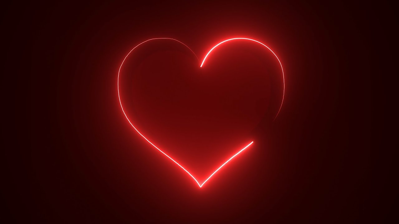 Neon red heart loop valentines day | 4K Video | No Copyright Motion Background Video