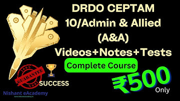 DRDO CEPTAM - 10 Admin & Allied (A&A) - FULL PACKAGE Course Introduction Video