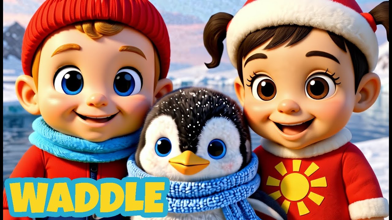 Milla, Erik & Zuri: Pippa the Penguin 🐧 Waddle Waddle Song! (Kids Music & Polar Animals)