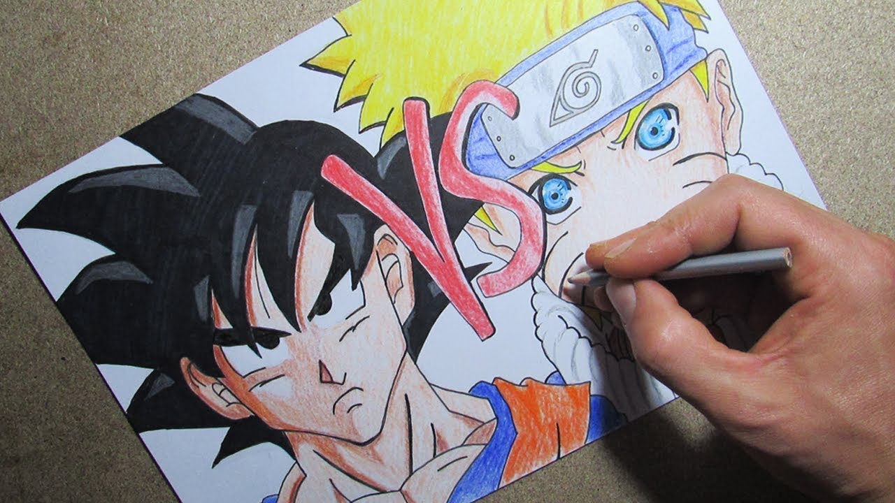 GOKU vs NARUTTO DESENHANDO GOKU E NARUTO 