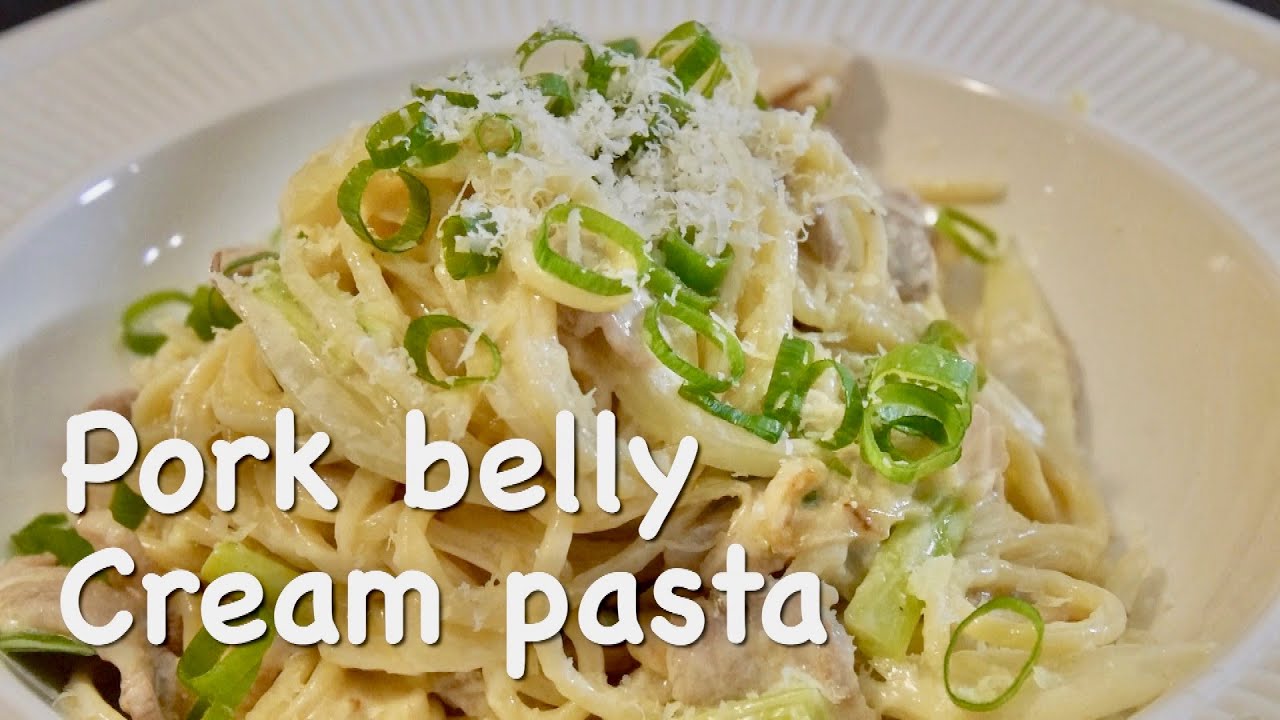 Pork belly cream pasta variation of bacon cream pasta recipe YouTube