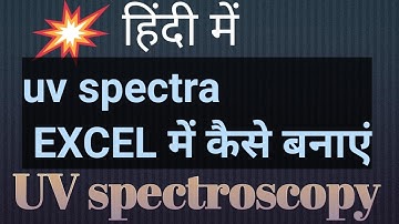 how to make uv spectra in Excel | #uv_spectra | #UV_spectroscopy |