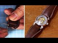 オリジナルデザインの腕時計本革ベルトを作る！（フック付きバネ棒使用）