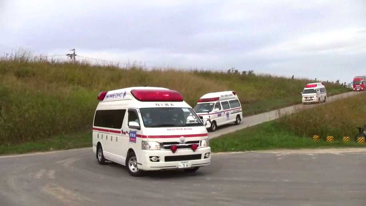 緊急消防援助隊愛知県隊合同訓練・緊急走行