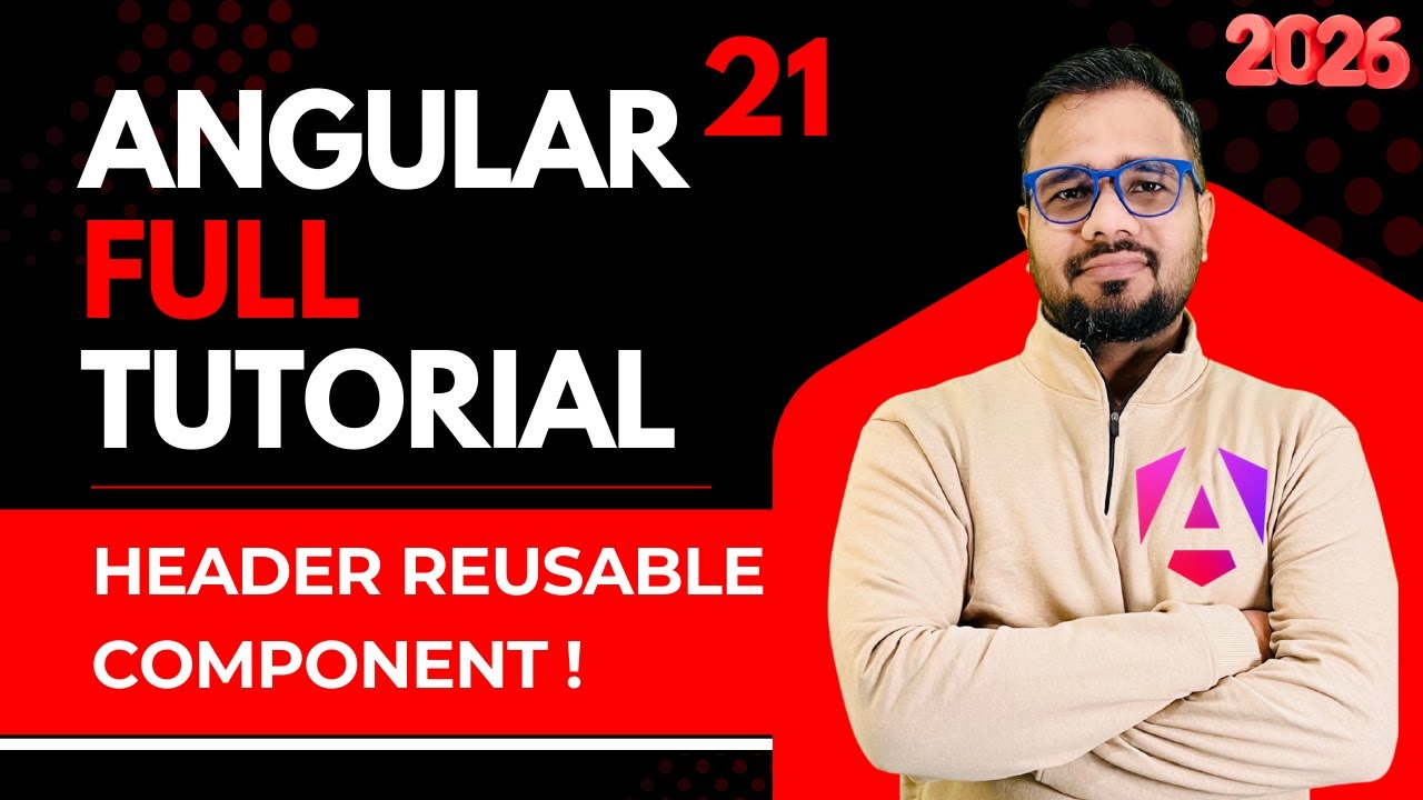 Angular 21 Tutorial in Hindi #42 | Header Component with Routing - YouTube