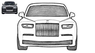 Rolls-Royce Phantom Drawing Tutorial | Realistic Luxury Car Sketch 🔥