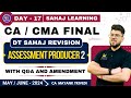 Day 17 Assessment Procedure 2/2 May/June 2024 with Amendment Q&amp;A CA/CMA 147 Appeal CA Mayank Trivedi