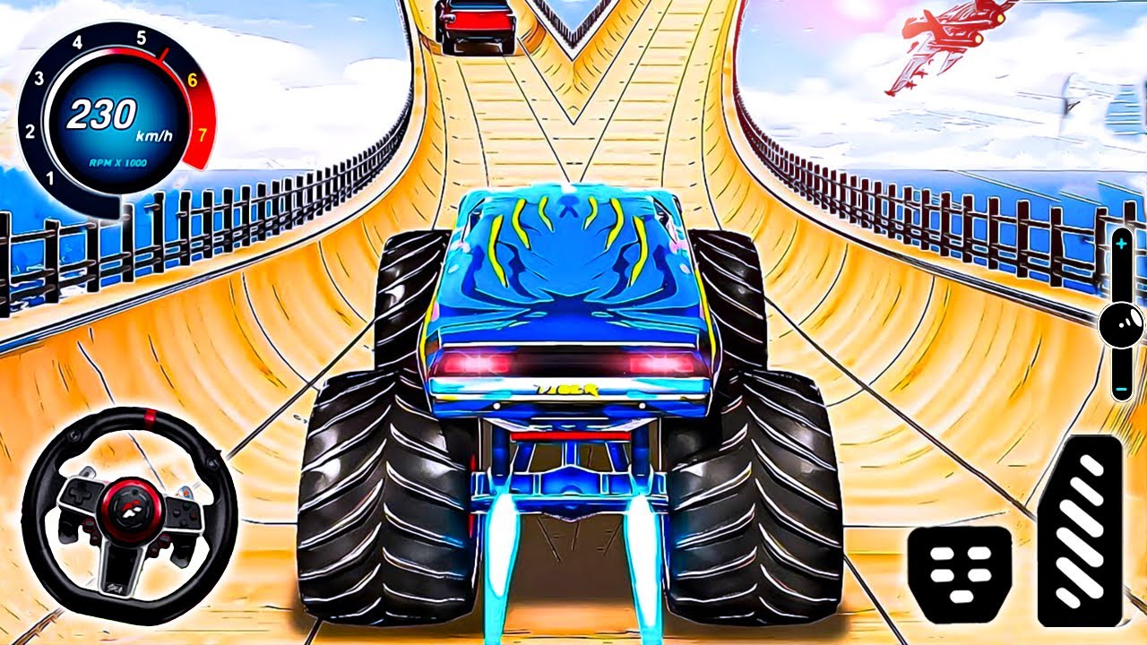 Monster Truck Mega Ramp Extreme Car Race - Monster Truck Mega Ramp Cars 3D - Android Gameplay