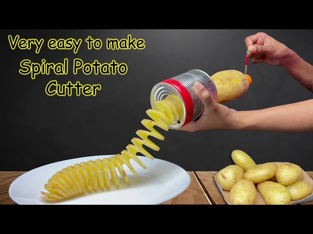 How to make potato spiral cutter, spiral potato slicer