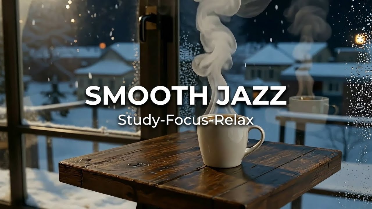 Relaxing Snowy Jazz Café Music for Study, Work & Deep Focus | Cozy Instrumental