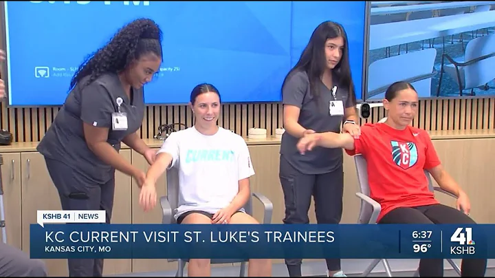 KSHB | KC Current Players Visit Saint Luke's New Class of Nursing Assistant Trainees