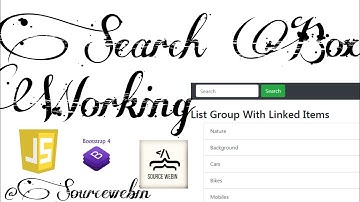 Working Search Box | BOOTSTRAP 4 & JAVASCRIPT | Web Design | Source Webin