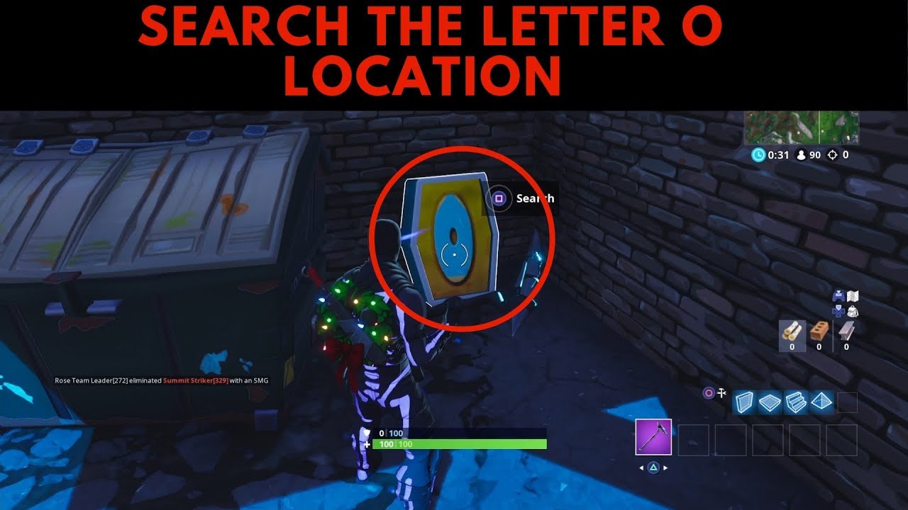 Search the Letter 'O' West of Pleasant Park Location Week 4 Challenge Fortnite Season 7