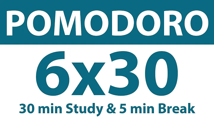 Pomodoro Technique | 6 x 30 min | 30 min Study & 5 min Break | Study Timer | No Music