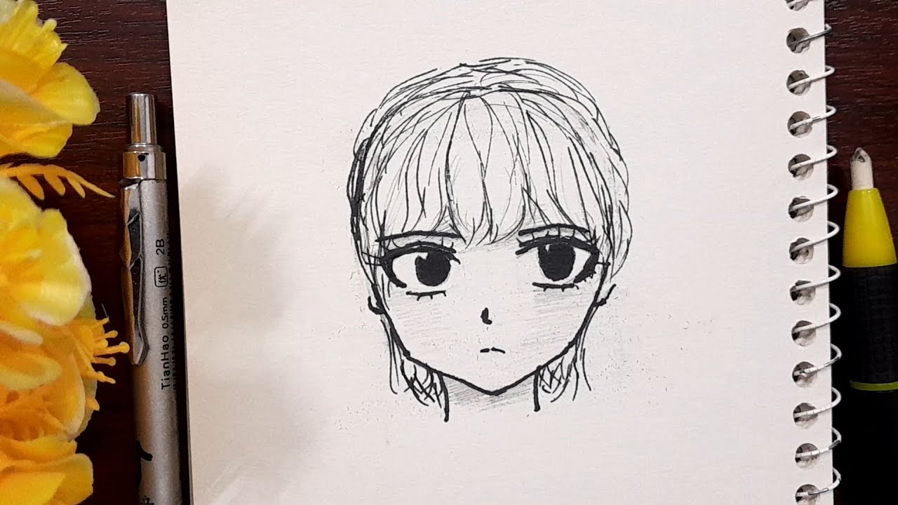 كيف ارسم وجه انمي سهل بخطوات سهلة  || رسم انمي