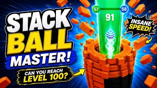 🔥 STACK BALL MASTER! Can We Reach Level 100? (Insane Speed Run!) screenshot 2
