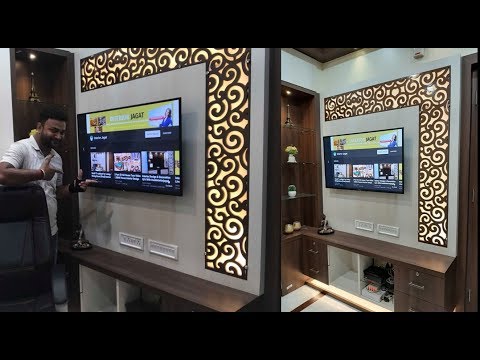 TV Cabinet Design with MDF Jali for Living Room | CellBell Office