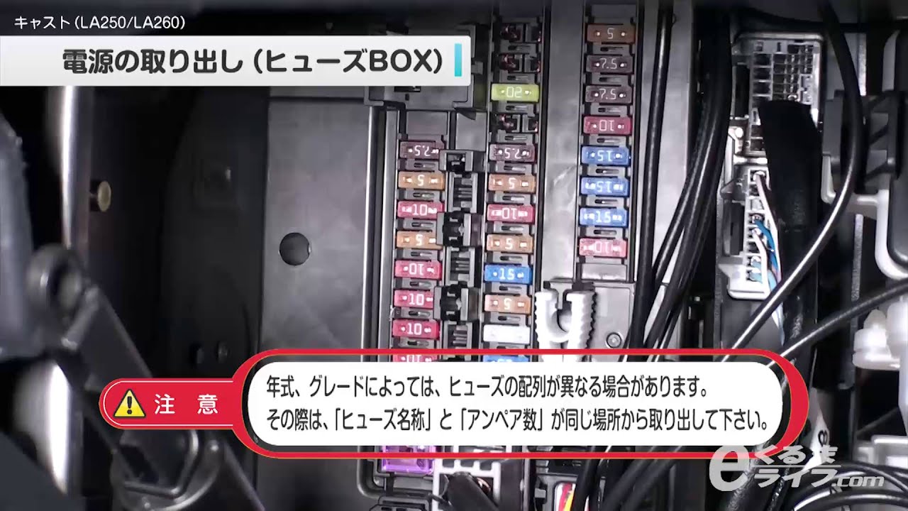 03 電源の取り出し ヒューズbox キャスト専用ledフットライト Youtube