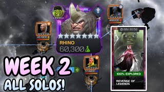 REVENGE OF LEGENDS WEEK 2: ALL BOSSES SOLO'D (With Rhino)!! Full Walkthrough | Mcoc
