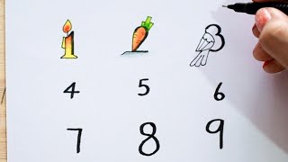 วาดรูปจากตัวเลข 1-9 / แปลงตัวเลขเป็นรูปภาพ | cute drawing / drawing screenshot 2